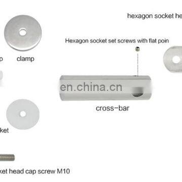 304 Stainless Steel Adjustable Support Clamp With Rubber Stair Balcony Handrail Post Bracket Connector photo-5