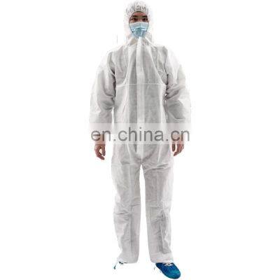 Bio-degradable SMS Safetying Clothing Disposable White Breathable Overalls