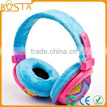 Best stereo hifi popular diamond headphone/kids headphone/star headset