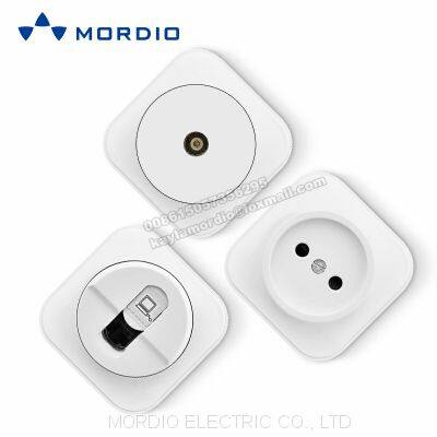 MORDIO Factory Direct Brand OEM PC WHITE 10A Wall Switch and Socket Surface Mounted Socket Germany French Russia 16A SOCKET photo-2