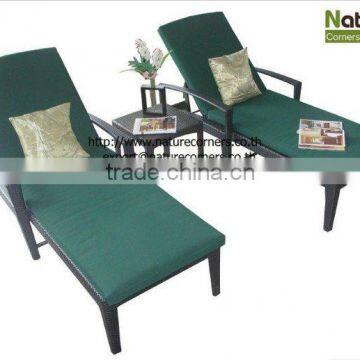 Outdoor Poolside Hand Wicker Rattan Sun Loungers