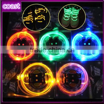 fancy cheap round led lighted up shoelaces with battery