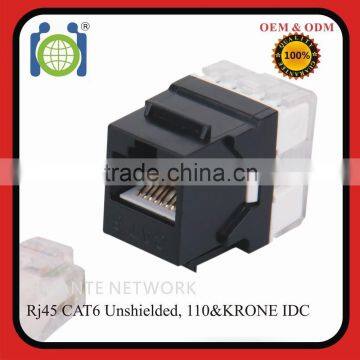 RJ45 cat6 Female Keystone Jack 180 Degree