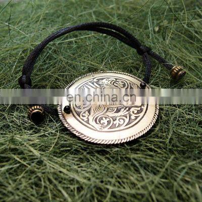String Bracelet 'Suzdal Griffin'. Embossing. Black T01.321.02.03 High Quality Wholesale Bracelets photo-2