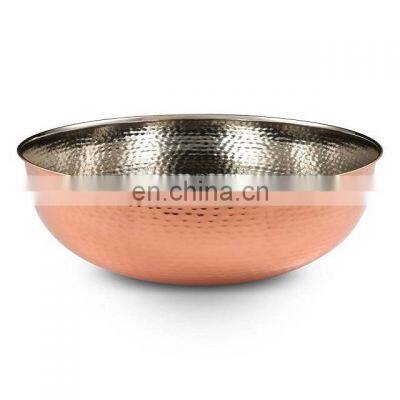 stainless steel hammered copper plated bowl