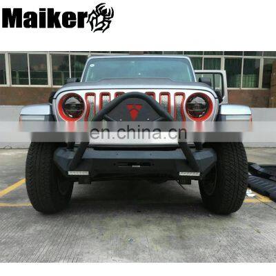 New items Steel Front bumper with LED light fit for Jeep Wrangler JK JL truck Bull bar for jeep auto parts