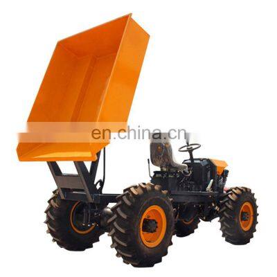 Walk behind mini dumper 1ton 4 way remote control engineering vehicle dumper for sale