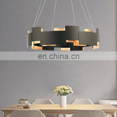 Nordic Vintage Metal Indoor Ceiling Hanging Light Round Black LED Pendant Lamp For Restaurant Bedroom Chandelier photo-3