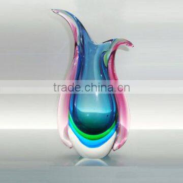 Glass flower vase art glass color vase blown glass vase