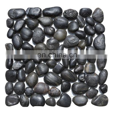 Wholesale outdoor dark grey natural river stone floor