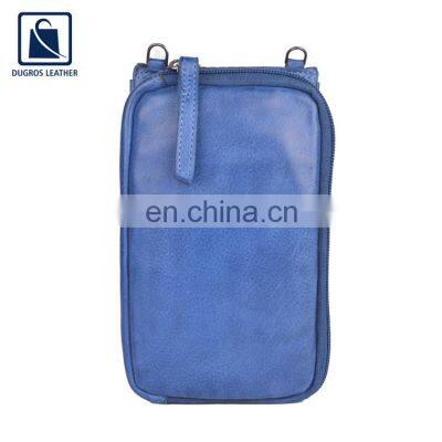 Indian Manufacturer of Silver Antique Fitting Fashion Designer Swiss Cotton Lining Women Genuine Leather Phone Bag photo-4