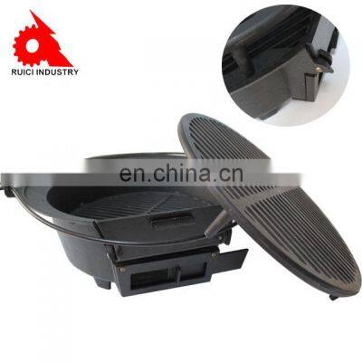 Wholesale Outdoor BBQ Round Enamel Cast Iron Hibachi Grill photo-4