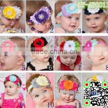 12 colors shabby flower edges headband crochet patterns hippie hair accessories MY-AB0011