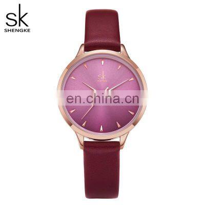 SHENGKE New Fashion Simple Style Temperature Change Color Women Watch Sunray Color Change Men Women Quartz Wristwatches photo-4