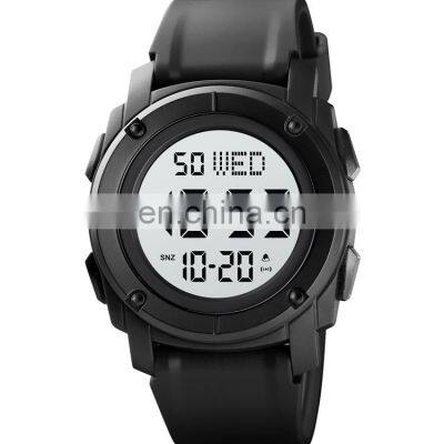 Wholesale men sport digital wristwatch Skmei 1853 top quality PU band 50meter waterproof watch support custom logo