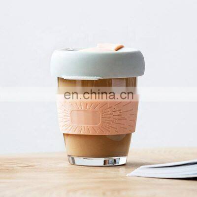 Portable Glass Mugs Coffee 350 ML Coffee Cup Swig Mug Travel Coffee Mug Silicone With Lid photo-2