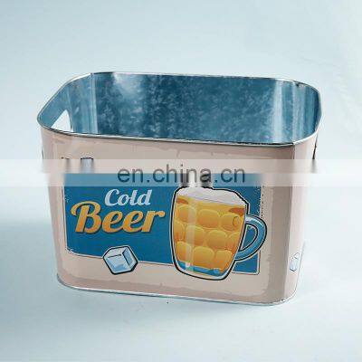 Brand New Party Luxury Tinplate Rectangular Wine Custom Champagne Cube Metal Beer Ice Bucket photo-4