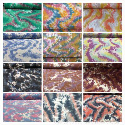 Guichuang Textile's spot supply of knitted pure cotton sweaters, loop fabrics, tie dyed printed fabrics, and fabrics