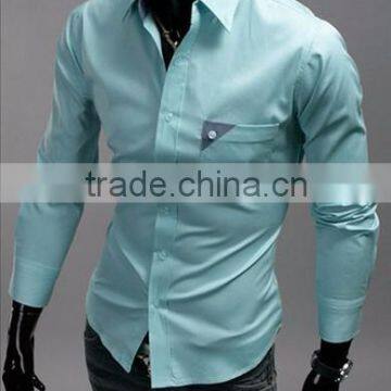 Mens print shirts poplin cotton long sleeve shirt