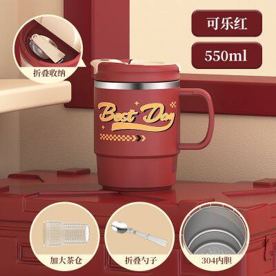 Stainless Steel Mug With Spoon and Tea Strainer photo-4