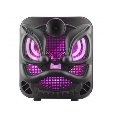 New Arrival Lion Animal Shape Portable Speakers with RGB LED Light Colorful Handle Speaker