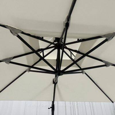 Factory Price Outdoor 3*3m Double Roof Waterproof Umbrella With Side Stand photo-2