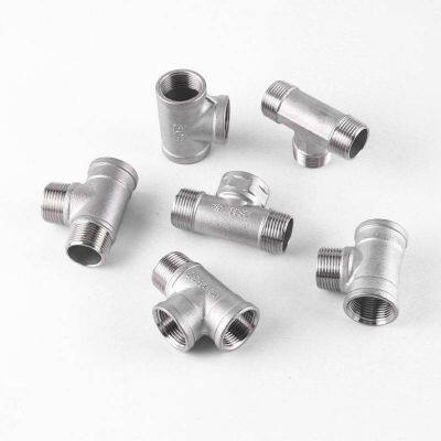 Stainless Steel Male Thread Tee, Investment Casting Water Pipe Fittings, Thickened pt Pipe Fittings Joints, Available in 3/8