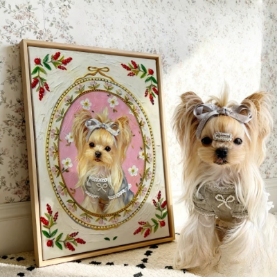 Framed Pet Memorial Painting - Museum-Grade Archival Materials
