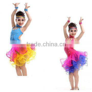 Good Luxury kids professional american competition latin dance costume latin dance cha cha cha dress