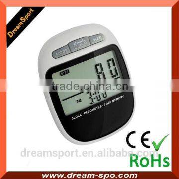 Sport Fintess Step Counter Digital Pocket 3D Pedometer with Tri-Axis Technology, in Black