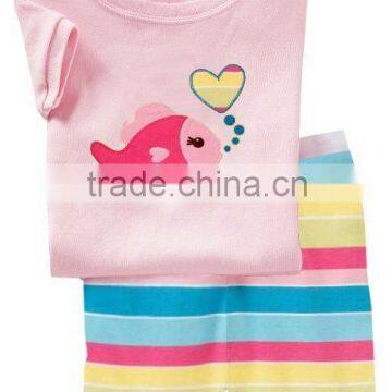 Cute Children PajamasFish Printed Short Sleeve Cotton Pajamas