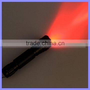 High Power Rechargeable Aluminum Red Lighting LED Torch Flashlight