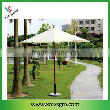 2.7M 160g Polyester Handle Pulley Wooden Parasol With Windproof