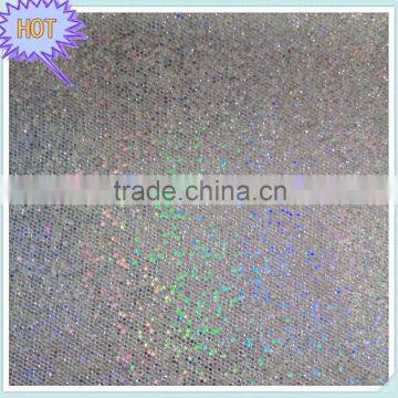 Hot sell cheap glitter net fabric ,cheap glitter leather for walls and shoes