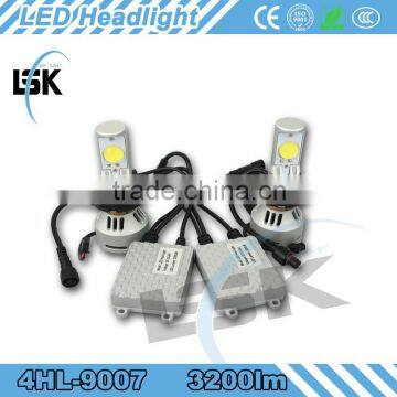 HI/Lo beam H4, H13, 9004, 9007 3200lm 12v 24v led auto headlamp kits with copper metal