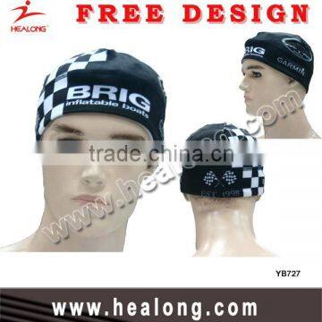 Healong sport black and white sublimation ski toboggan cap