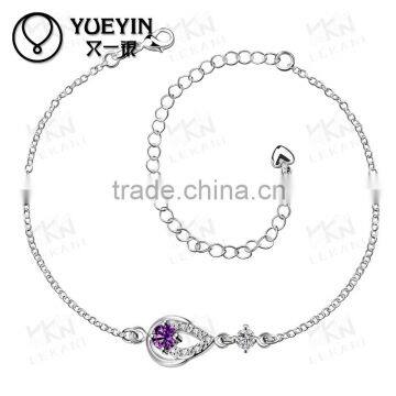 Summer beach silver 925 plated handmade chain anklet ankle bracelet