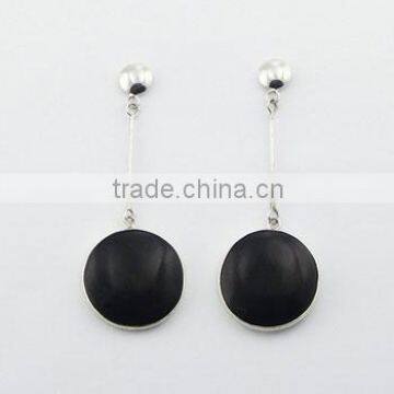 Black Wood On Sterling Silver Sticks Ear Stud Earrings