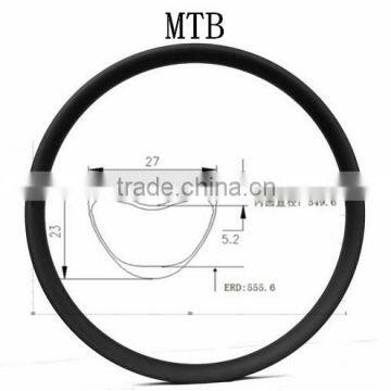 SMTB02-27.5T synergy bike 27mm*23mm carbon mtb rim 27.5er carbon fiber mountain bike rim tubular 650b mtb rim