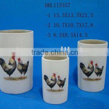 Ceramic crackleware flower pot