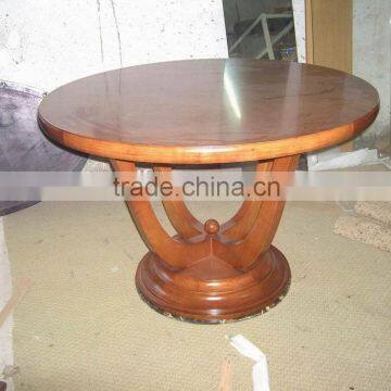 Used restaurant wooden dining round table XY0864