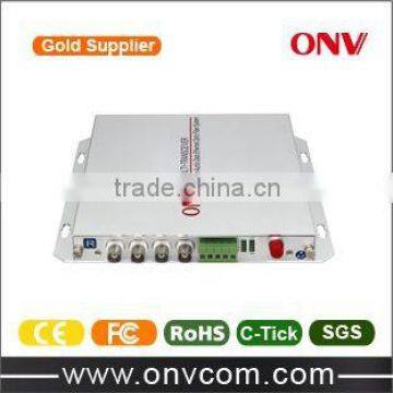 4CH Video Fiber Optic Transceiver with 1CH Data