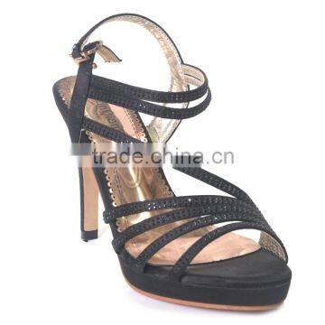 Black High Heel Shoes Women Gorgeous Party Sandal Sexy Women Everning Sandals Rhinestone Stiletto Pump Shoes