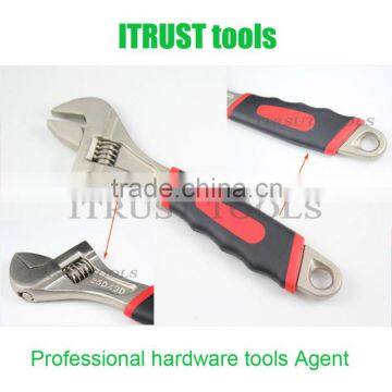 Adjustable Wrench 2 color Rubber Handle Carbon Steel WR2013