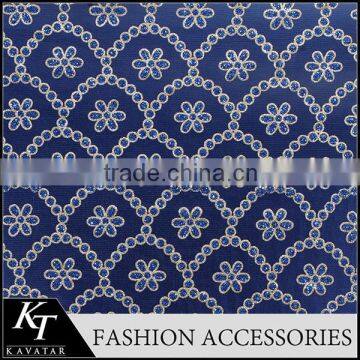 2015 Hot selling blue cotton guipure lace embroidery fabric wholesale