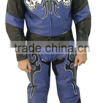 Skull Rider Motorcycle Leather Suit Racing Suit