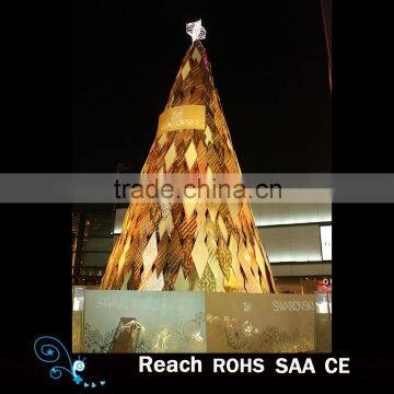 Giant Christmas tree Islamic style led decoration golden color metal christmas tree