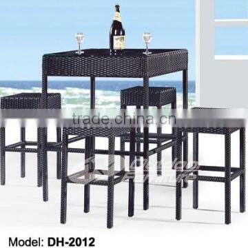 Rattan Wicker Bar Furniture Table Chair Set