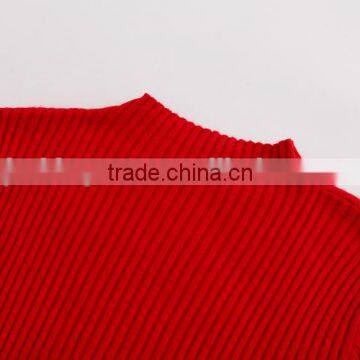 JS-11015B One Slit Pure Color High Neck Latest Design Sweater Women photo-3