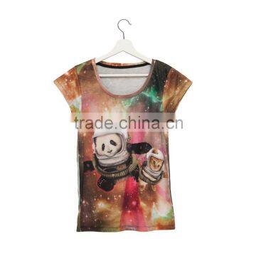 Brand New Custom 3D Print Galaxy Panda Sublimation Gym T-shirt